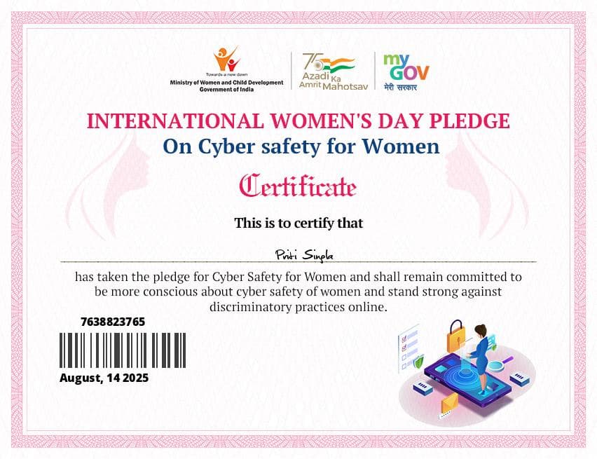 International Women's Day Pledge – Cyber Safety