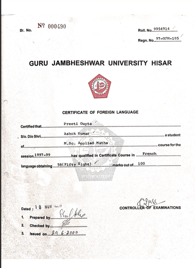 French Language Certificate